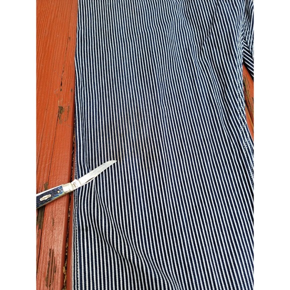 Round House Overall Bibs Hickory Striped Engineer Railroad USA Made 46x30 - Picture 6 of 12